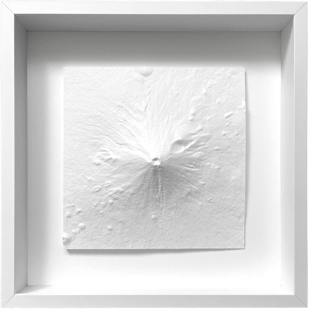 3D Topografische Karte von Mount Fuji - Miniatur Landschaft Wandkunst