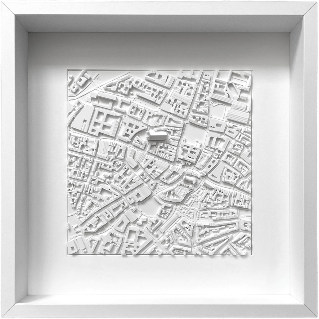 3D Stadtkarte von München - Miniatur Wandkunst