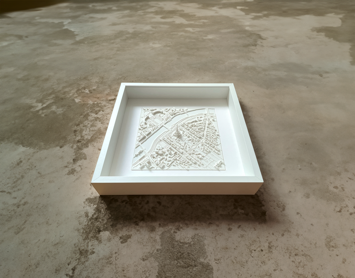 3D Stadtkarte von Paris - Miniatur Wandkunst