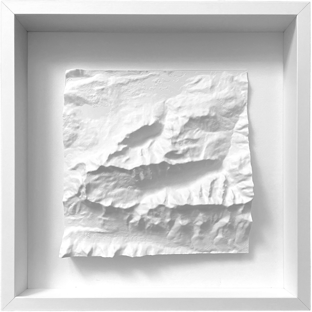 3D Topografische Karte von Zugspitze - Miniatur Landschaft Wandkunst