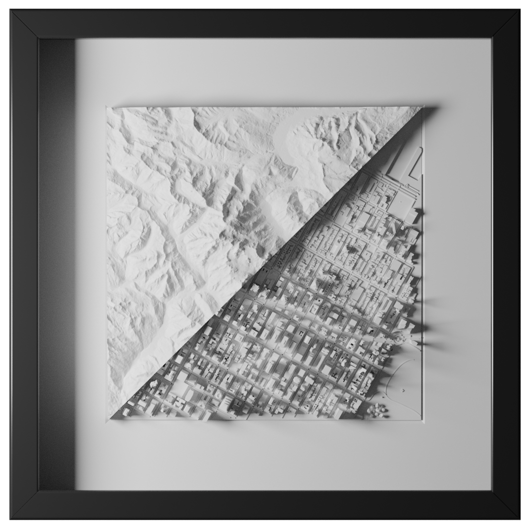 Personalisierte 3D Karte - Stadt & Topographie