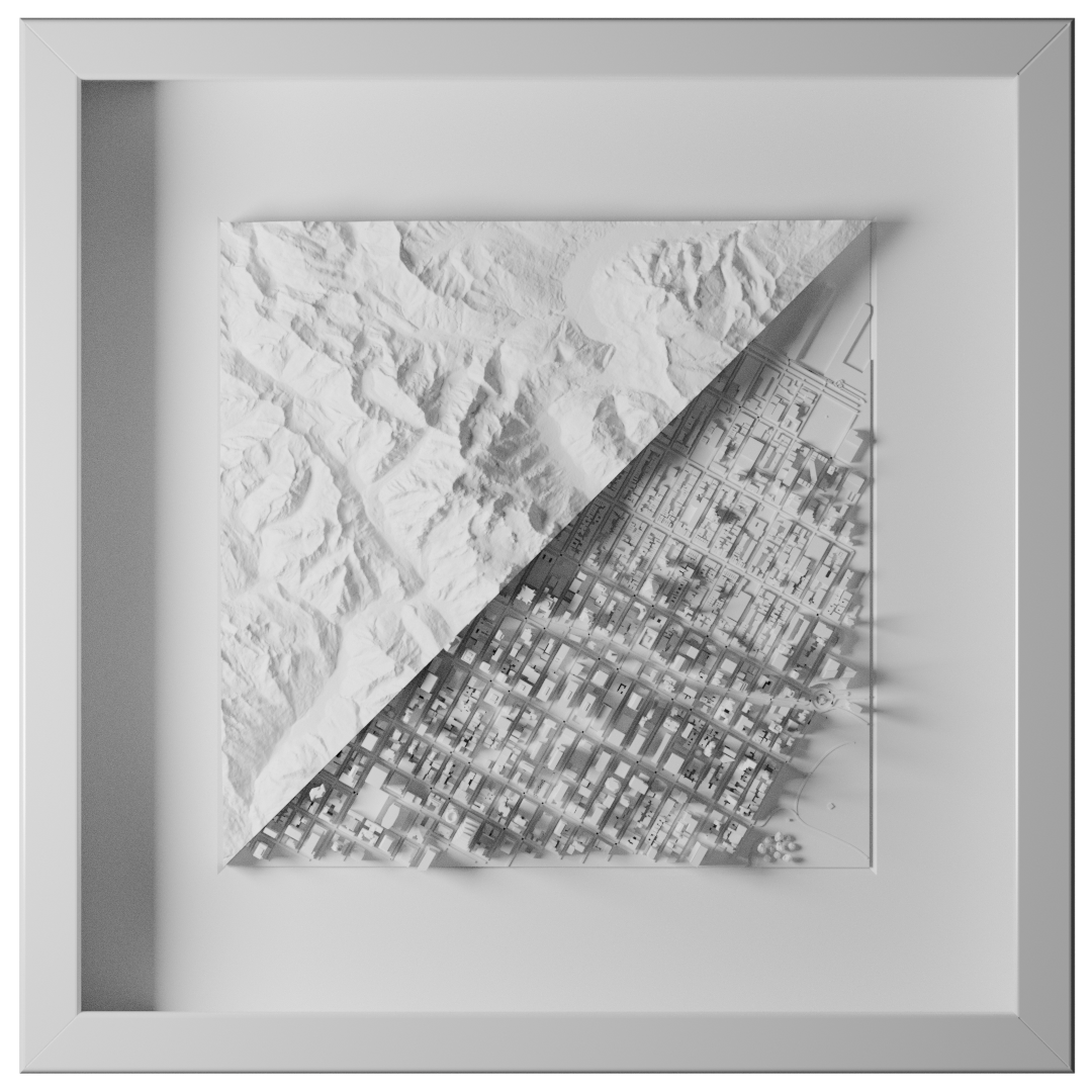 Personalisierte 3D Karte - Stadt & Topographie